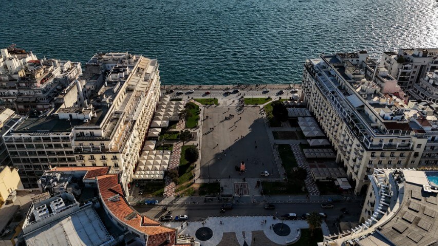 Aristotelous square from a bird's-eye view